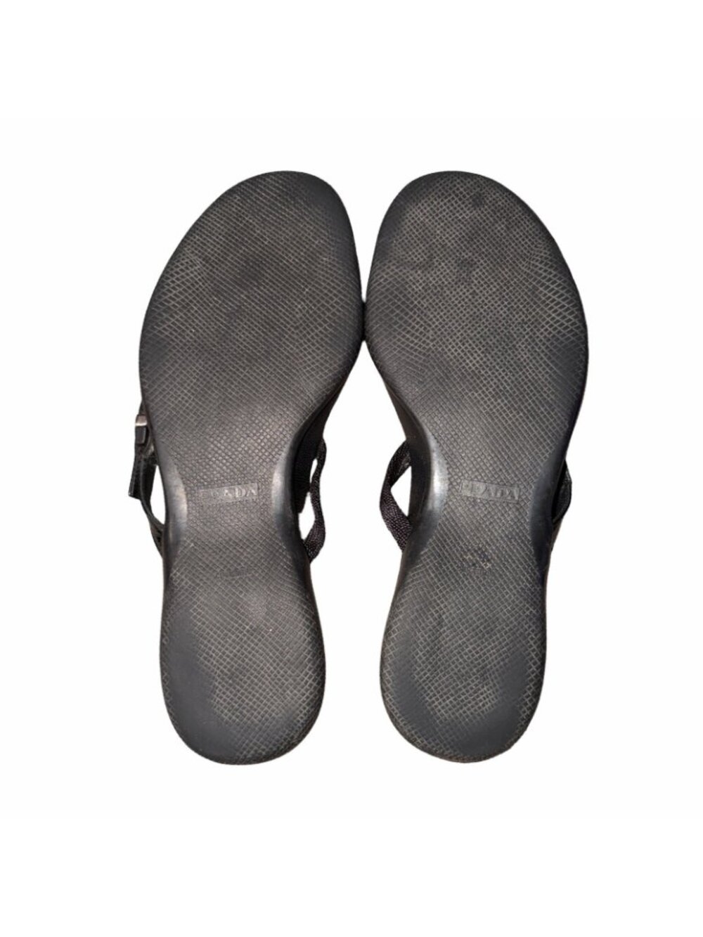 Vintage Prada Sport Linea Rossa Black Rubber Thong Sandals Slides 90s Y2K Archiv - Picture 5 of 8